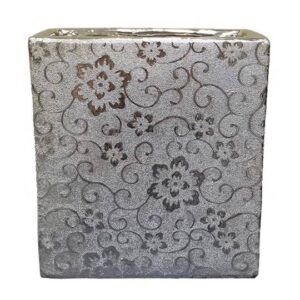 Pot Gold Thin Rectangle Fashionable Engraved Flower Pattern