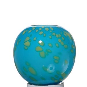 Pot Glass Blue Green Globe Shaped Ball Vase