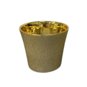 Pot Ceramic Gold Textured