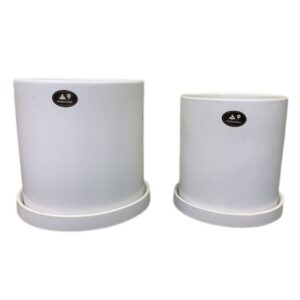 Pot Cylindrical Matt White