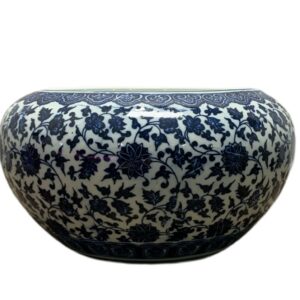 Pot Ceramic Blue and White Floral