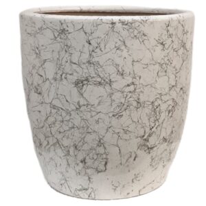 Pot Tall White Marble Pattern
