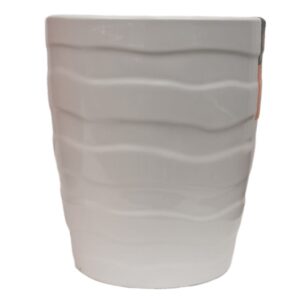 Pot White Glossy Wavy
