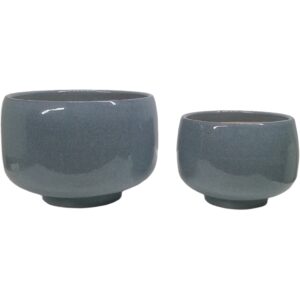 Pot Light Grey Ceramic with Round Base