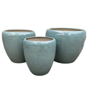 Pot Ceramic Medium Tall Rocky Green