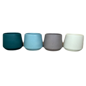 Pot Ceramic Wavy Pattern